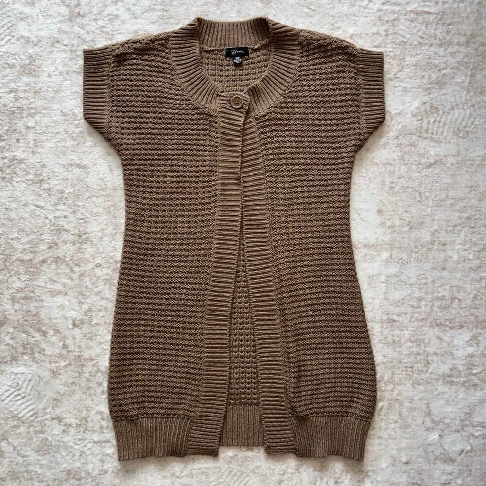Guess brown ribbed knit cardigan